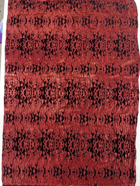 Hot Rod Flame Nylon Spandex Fabric - Holographic Flame Print, 58" Width (1 Yard)