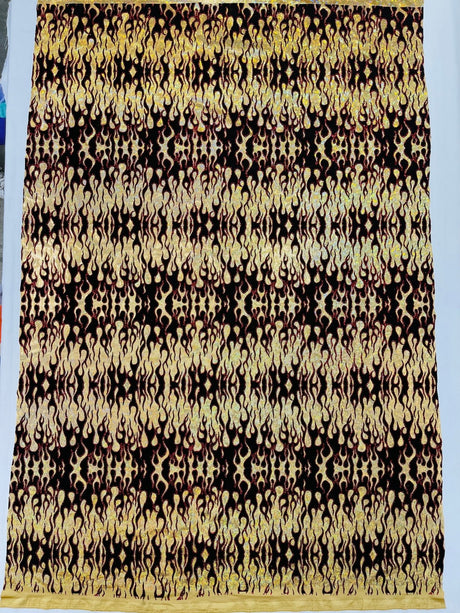Hot Rod Flame Nylon Spandex Fabric - Holographic Flame Print, 58" Width (1 Yard)