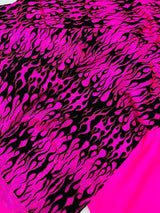 Hot Rod Flame Nylon Spandex Fabric - Holographic Flame Print, 58" Width (1 Yard)