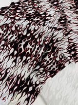 Hot Rod Flame Nylon Spandex Fabric - Holographic Flame Print, 58" Width (1 Yard)