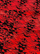 Hot Rod Flame Nylon Spandex Fabric - Holographic Flame Print, 58" Width (1 Yard)