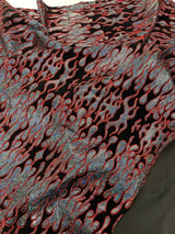 Hot Rod Flame Nylon Spandex Fabric - Holographic Flame Print, 58" Width (1 Yard)