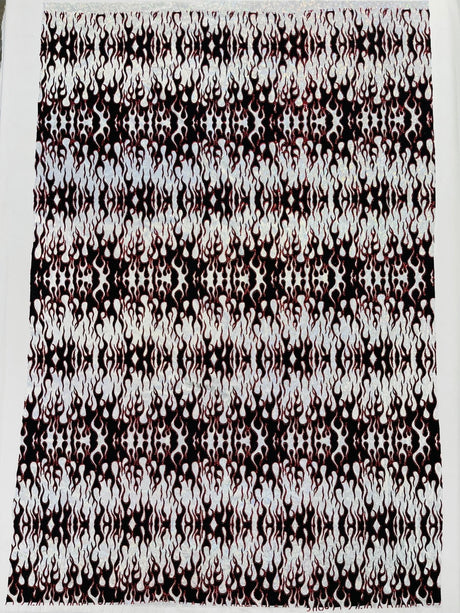 Hot Rod Flame Nylon Spandex Fabric - Holographic Flame Print, 58" Width (1 Yard)