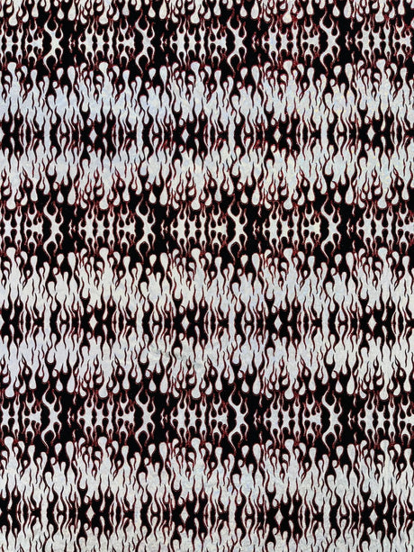 Hot Rod Flame Nylon Spandex Fabric - Holographic Flame Print, 58" Width (1 Yard)