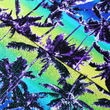 Hot Tropics Nylon Spandex Fabric - Multicolor Tropical Palm Trees, 58/60" Width (1 Yard)