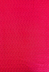 Heavy Eyelet Polyester Cotton Fabric - Hot Pink Floral Embroidery, 41"-42" Width