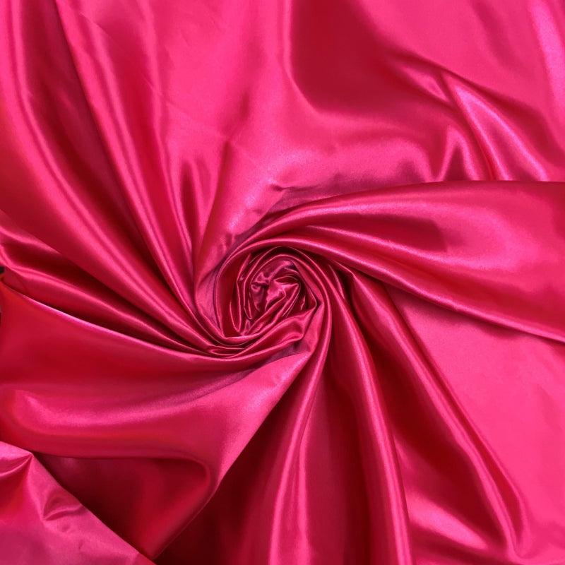 Hot Pink Bridal Satin Fabric - Hot Pink, 58"-60" Width (1 Yard)