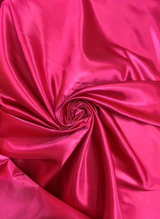Hot Pink Bridal Satin Fabric - Hot Pink, 58"-60" Width (1 Yard)