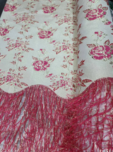 Brocade Jacquard Floral Fuchsia Gold