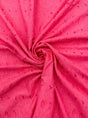 Hot Pink Medium Eyelet Polyester Cotton Fabric - Hot Pink, Solid, 41"- 42" Wide