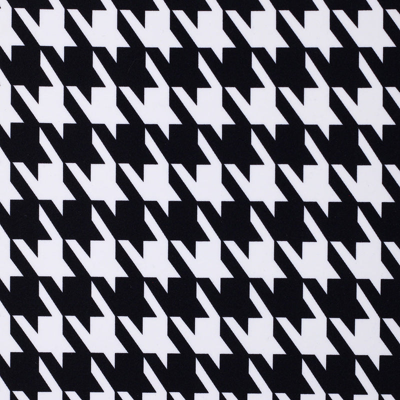 Houndstooth Nylon Spandex Fabric - Black And White Houndstooth Print, 58/60" Width, 200 GSM (1 Yard)