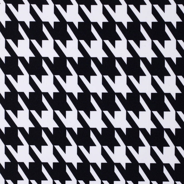 Houndstooth Nylon Spandex Fabric - Black And White Houndstooth Print, 58/60" Width, 200 GSM (1 Yard)