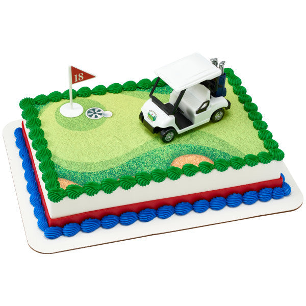 Golf Cart and 18t Hole Flag Cake Decorating Set – 2 Piece