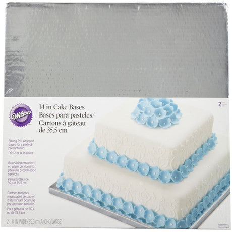 Wilton Silver 14-Inch Square Cake Platters, 2-Count