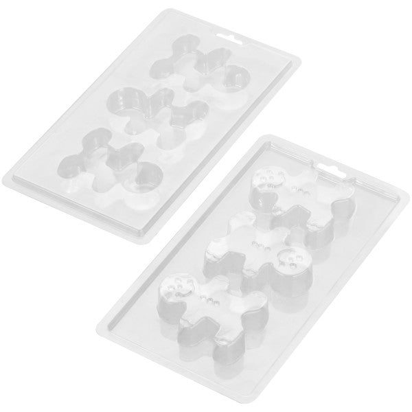 Wilton Gingerbread Man Hot Cocoa Bomb Plastic Candy Mold, 3-Cavity