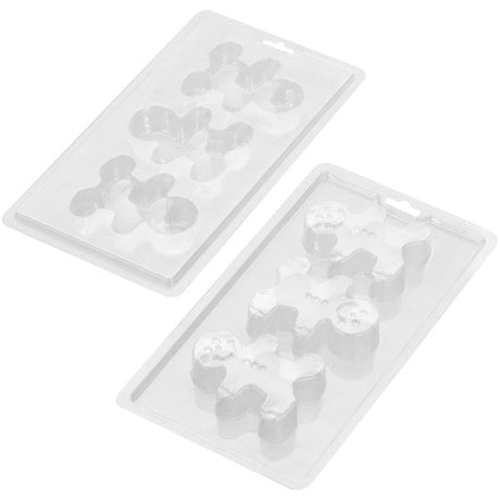 Wilton Gingerbread Man Hot Cocoa Bomb Plastic Candy Mold, 3-Cavity