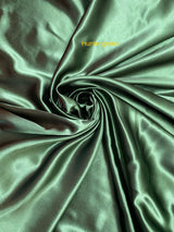 Crepe Satin Polyester Fabric - Hunter Green, Shiny Satin, 58" Width (1 Yard)
