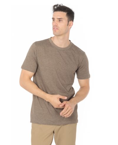 Lucky Blessed Life 3142P Polyester Cotton Fabric - Heather Brown, Sublimation T-Shirt, 4.2 Oz, Side Seam, Ribbed Neck (1 Piece)