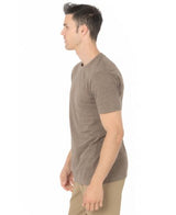 Lucky Blessed Life 3142P Polyester Cotton Fabric - Heather Brown, Sublimation T-Shirt, 4.2 Oz, Side Seam, Ribbed Neck (1 Piece)