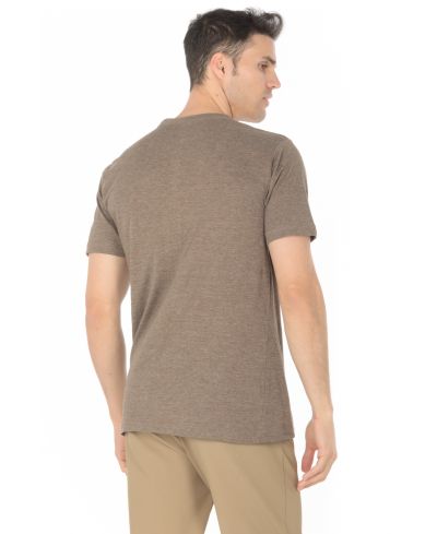 Lucky Blessed Life 3142P Polyester Cotton Fabric - Heather Brown, Sublimation T-Shirt, 4.2 Oz, Side Seam, Ribbed Neck (1 Piece)