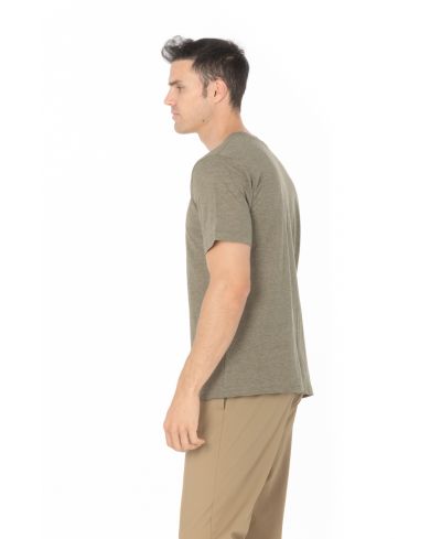 Lucky Blessed Life 3142P Polyester Cotton Sublimation Fabric - Heather Olive, Lightweight, Ribbed Neck (1 Shirt)