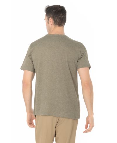 Lucky Blessed Life 3142P Polyester Cotton Sublimation Fabric - Heather Olive, Lightweight, Ribbed Neck (1 Shirt)
