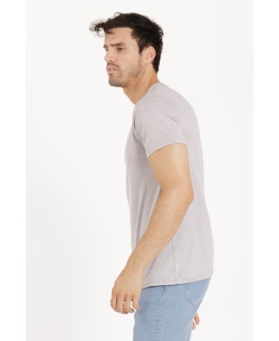 Lucky Blessed Life 3142P Polyester Cotton Sublimation T-Shirt - Heather Smoke, Light Weight, 4.2 Oz (1 Piece)