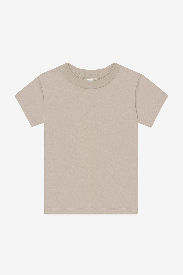 Bella Canvas 3001T Airlume Combed And Ring-Spun Cotton Jersey Fabric - HTR Stone, Toddler Short Sleeve (4.0 Oz)