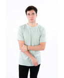 Lucky & Blessed Life 3142P Polyester Cotton T-Shirt - Heather Stone Blue, Lightweight, Ribbed Neck (1 Piece)