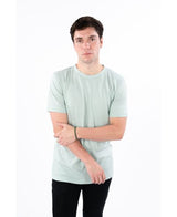 Lucky & Blessed Life 3142P Polyester Cotton T-Shirt - Heather Stone Blue, Lightweight, Ribbed Neck (1 Piece)