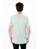 Lucky & Blessed Life 3142P Polyester Cotton T-Shirt - Heather Stone Blue, Lightweight, Ribbed Neck (1 Piece)