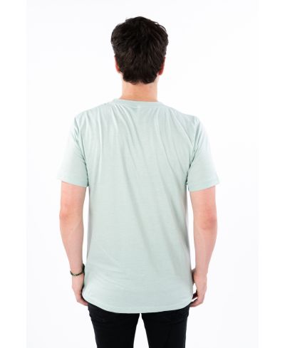 Lucky & Blessed Life 3142P Polyester Cotton T-Shirt - Heather Stone Blue, Lightweight, Ribbed Neck (1 Piece)