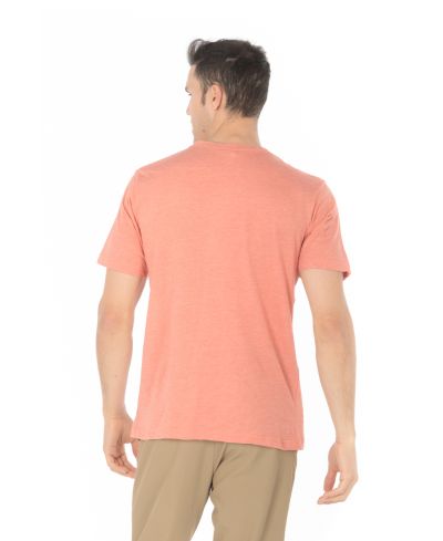 Lucky & Blessed Life 3142P Poly Cotton T-Shirt - Heather Sunrise, Light Weight, Ribbed Neck, Side Seam (1 Piece)