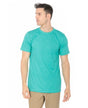 Lucky Blessed Life 3142P Polyester Cotton T-Shirt - Heather Teal, Sublimation, 4.2 Oz, Side Seam, Ribbed Neck (1 Piece)