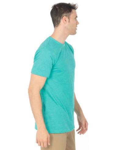 Lucky Blessed Life 3142P Polyester Cotton T-Shirt - Heather Teal, Sublimation, 4.2 Oz, Side Seam, Ribbed Neck (1 Piece)