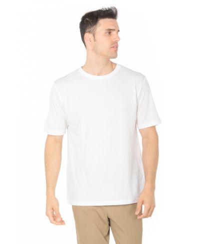 Lucky & Blessed Life 3142P Polyester Cotton Fabric - Heather White, Lightweight, Ribbed Neck, Side Seam (1 Piece)