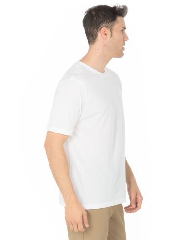 Lucky & Blessed Life 3142P Polyester Cotton Fabric - Heather White, Lightweight, Ribbed Neck, Side Seam (1 Piece)