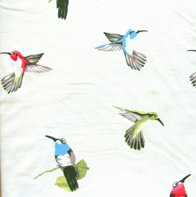 Cotton Lycra Hummingbirds Knit Fabric