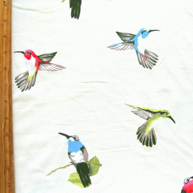 Cotton Lycra Hummingbirds Knit Fabric