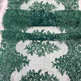 VT-14 Sequin Lace Fabric - Embroidered Mesh, Scalloped Edge, 20.08" Width