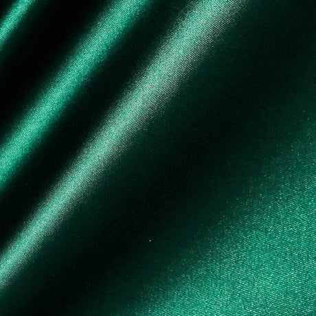Hunter Green Bridal Satin Fabric - Hunter Green, Solid, 60" Width