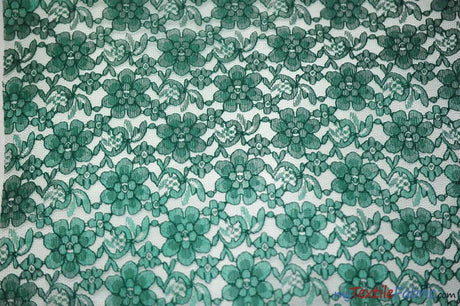 Raschel Lace Polyester Fabric - Floral Sheer Lace, 58/60" Width (1 Yard)