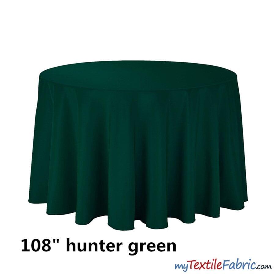 108 Inch Round Polyester Seamless Tablecloth Fabric - Solid Color, 108" Diameter (By Piece)