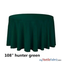 108 Inch Round Polyester Seamless Tablecloth Fabric - Solid Color, 108" Diameter (By Piece)