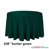 108 Inch Round Polyester Seamless Tablecloth Fabric - Solid Color, 108" Diameter (By Piece)