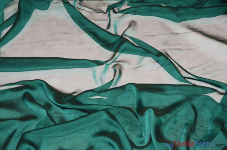 Two Tone Chiffon Polyester Fabric - Iridescent Sheer, 58/60" Width, Multiple Colors (Yards, Bolts, Sample Swatch)