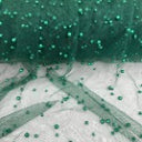 Pearl Tulle Polyester Fabric - Soft Mesh With Scattered Pearls, 58" Width
