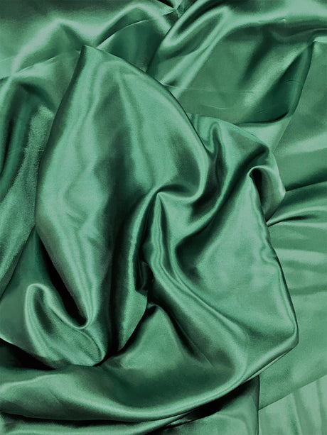 Hunter Green Medium Satin Polyester Fabric - Hunter Green, Satin, 58"-60" Width