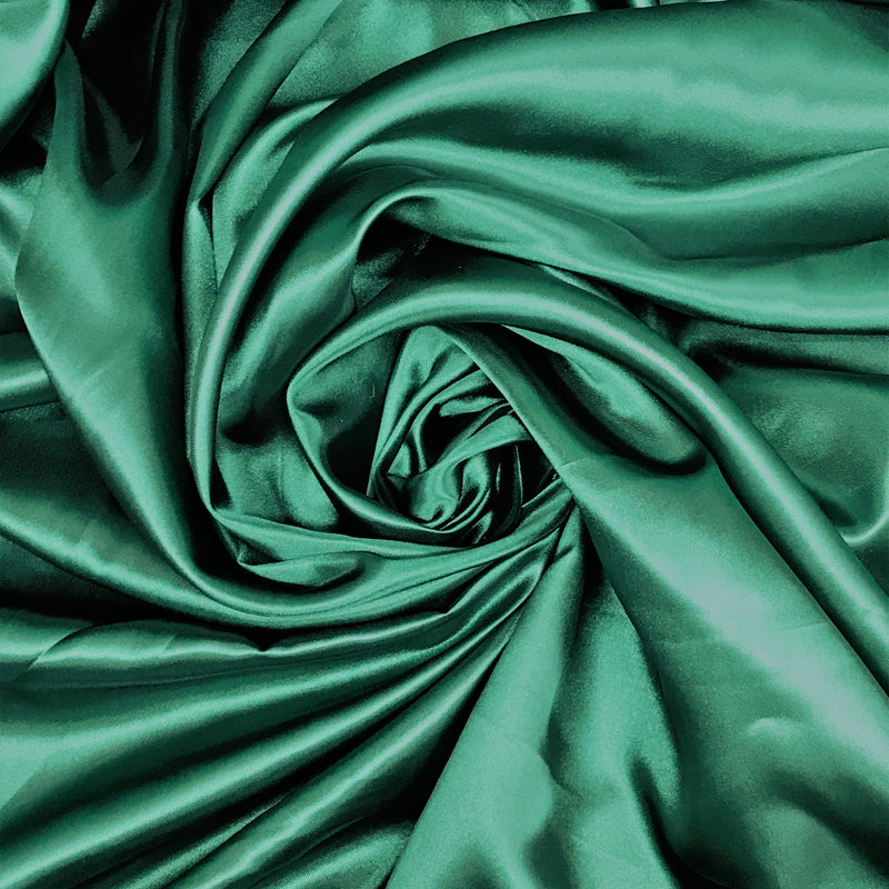 Hunter Green Medium Satin Polyester Fabric - Hunter Green, Satin, 58"-60" Width
