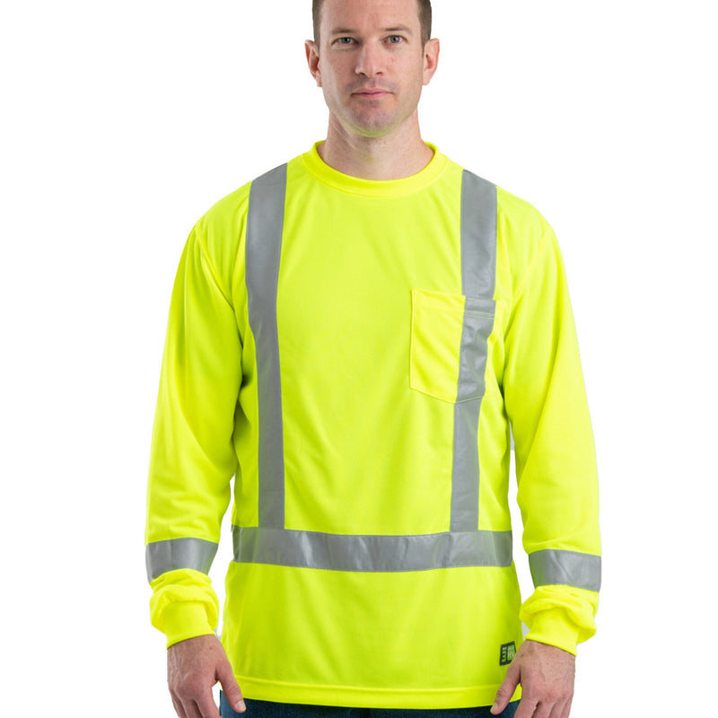 Men's Hi-Vis Class 3 Performance Long Sleeve Pocket T-Shirt